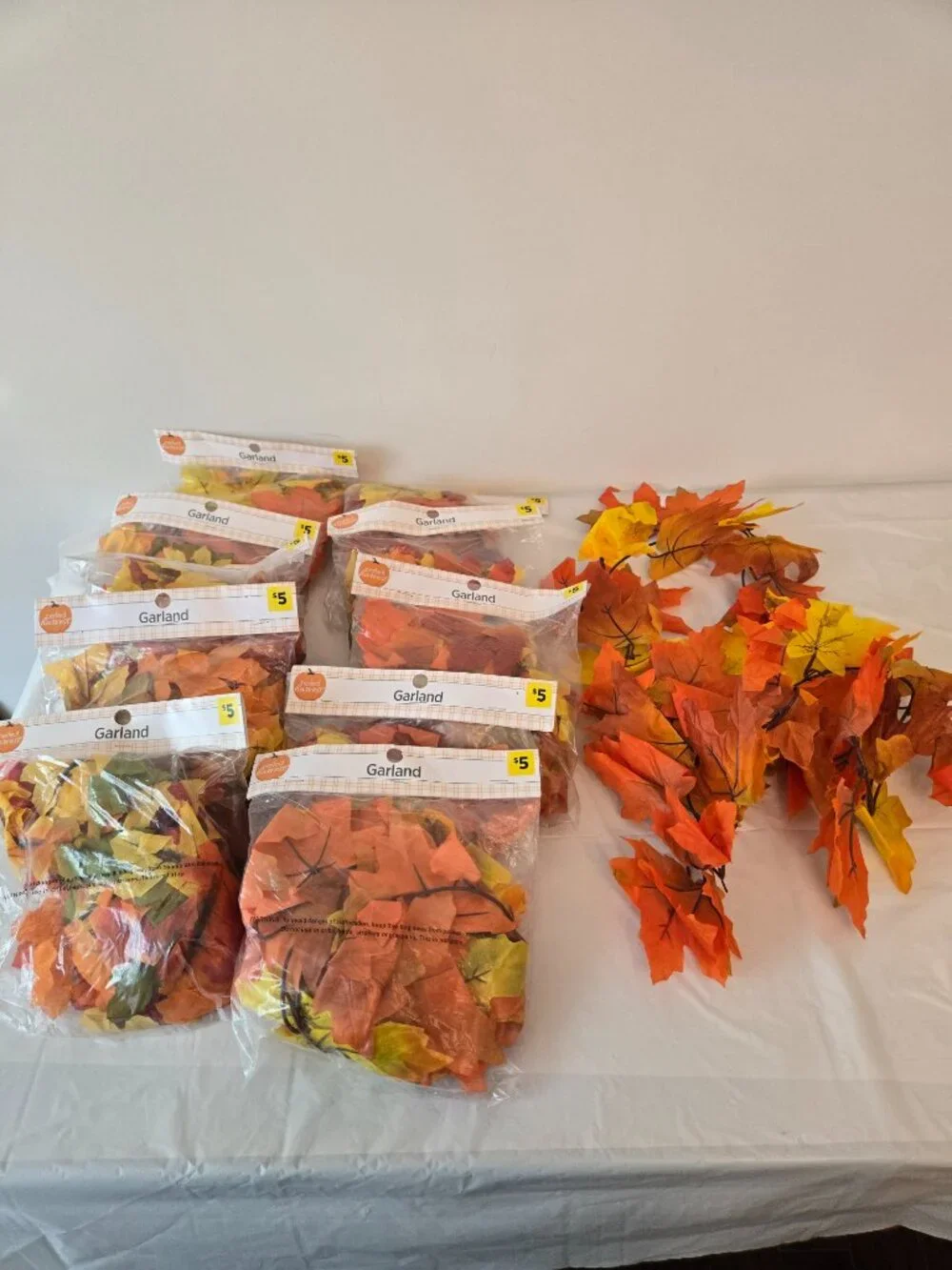 10-Pack Fall Leaf Garland Bundle | Autumn Harvest Thanksgiving Decor | NWT